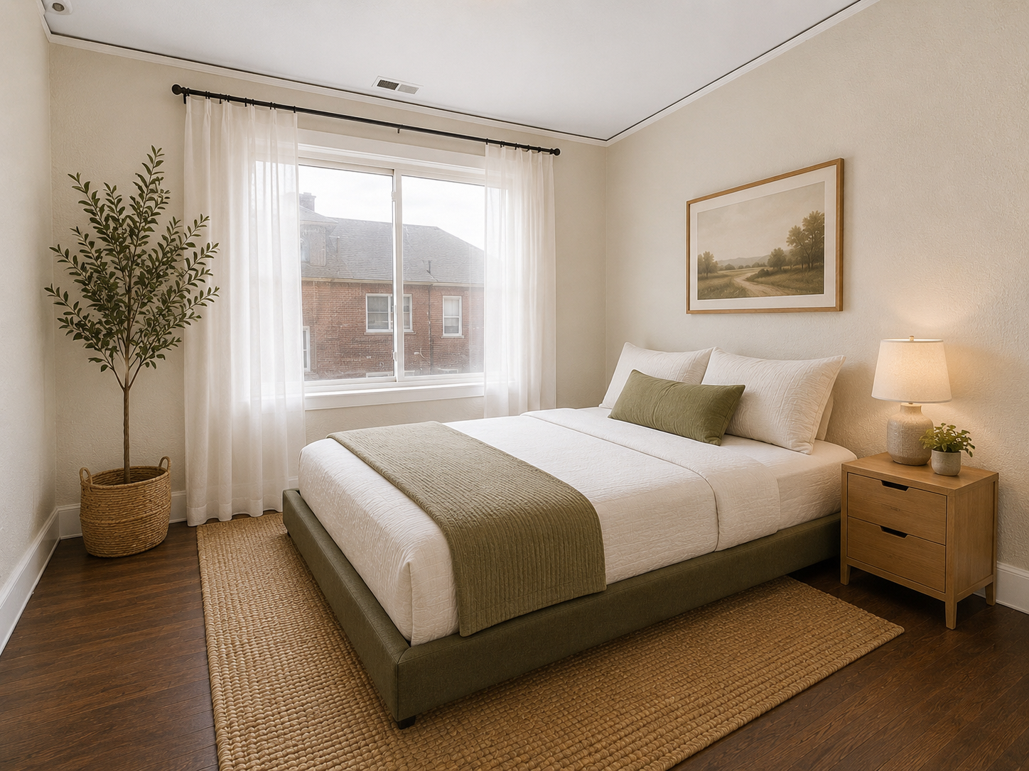 Bright, peaceful private bedroom with a single bed at Home of a Thousand Hills